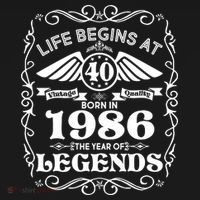 40th Birthday Life Begins At 40 Born In 1986 The Year Of Legends Women's Hoodie thumb 2