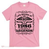 40th Birthday Life Begins At 40 Born In 1986 The Year Of Legends T-Shirt thumb 0