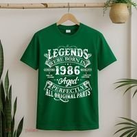40th Birthday Legends Were Born In 1986 Age Perfectly Vintage Scroll  T-Shirt thumb 2