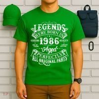 40th Birthday Legends Were Born In 1986 Age Perfectly Vintage Scroll  T-Shirt thumb 6