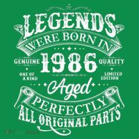 40th Birthday Legends Were Born In 1986 Age Perfectly Vintage Scroll  T-Shirt thumb 7