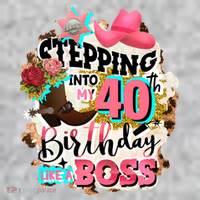 40th Birthday Like A Boss Rodeo Cowboy Funny Cute The Baniff Cuffed Pom Beanie thumb 2