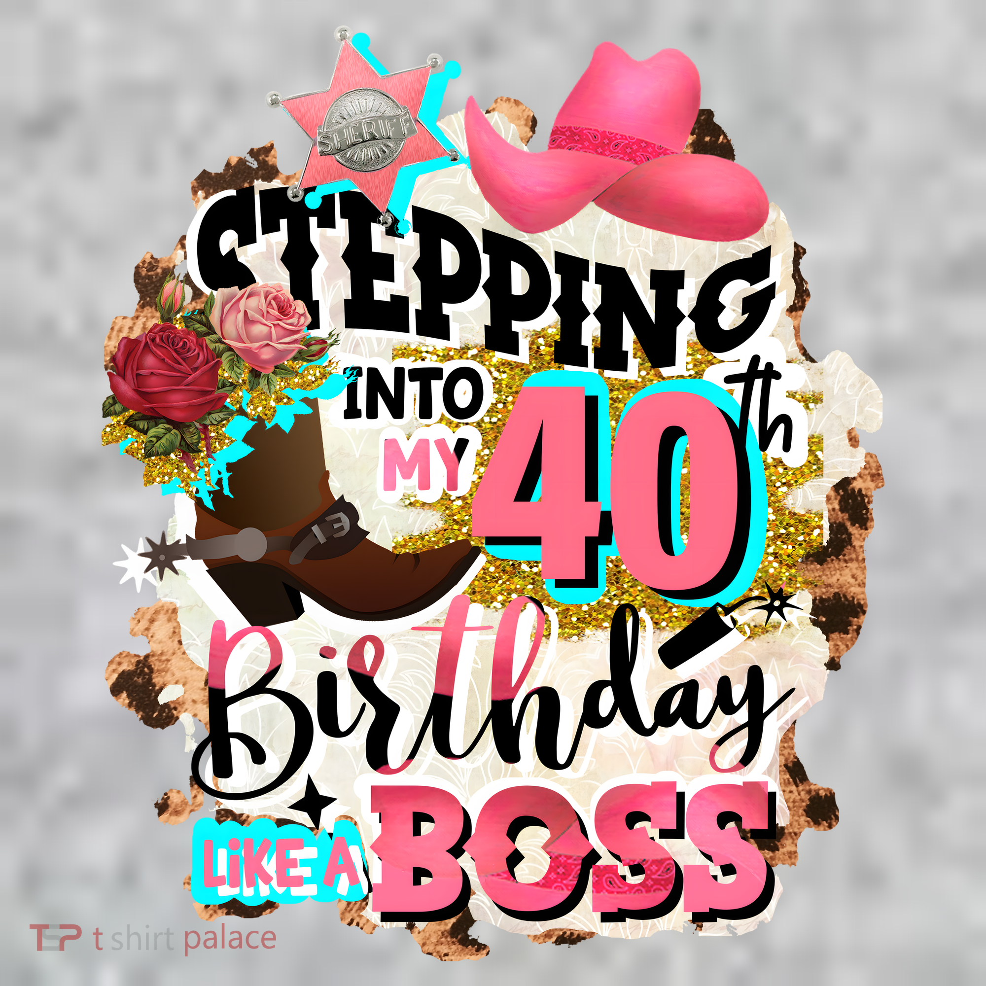 40th Birthday Like A Boss Rodeo Cowboy Funny Cute The Baniff Cuffed Pom Beanie