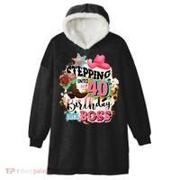 40th Birthday Like A Boss Rodeo Cowboy Funny Cute Hooded Wearable Blanket thumb 0