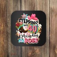 40th Birthday Like A Boss Rodeo Cowboy Funny Cute Coaster thumb 0