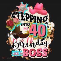 40th Birthday Like A Boss Rodeo Cowboy Funny Cute Tall Sweatshirt thumb 2