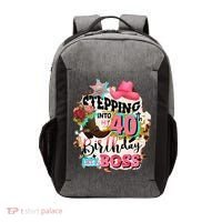 40th Birthday Like A Boss Rodeo Cowboy Funny Cute Vector Backpack thumb 0