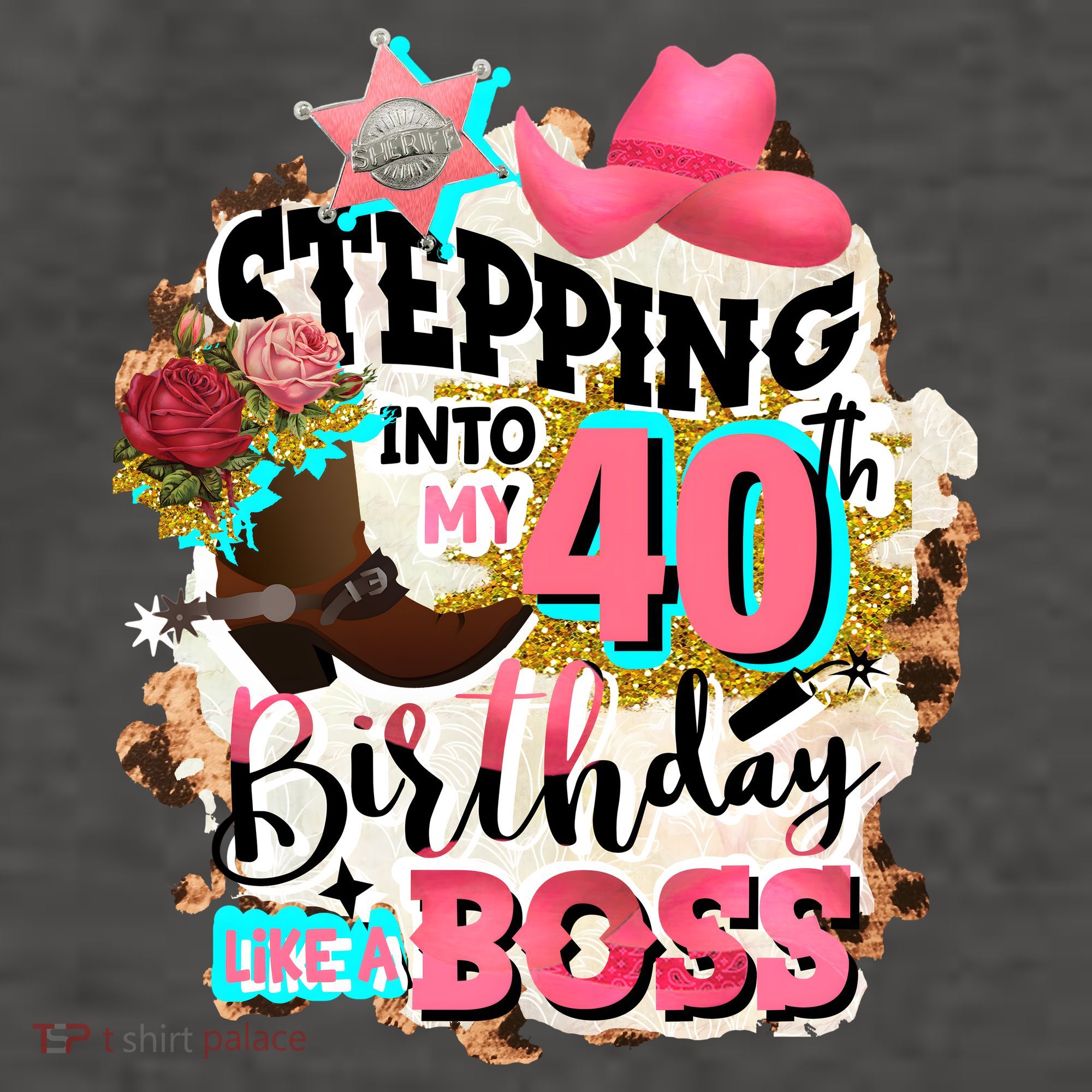 40th Birthday Like A Boss Rodeo Cowboy Funny Cute Vector Backpack