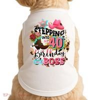 40th Birthday Like A Boss Rodeo Cowboy Funny Cute Doggie Tank thumb 0