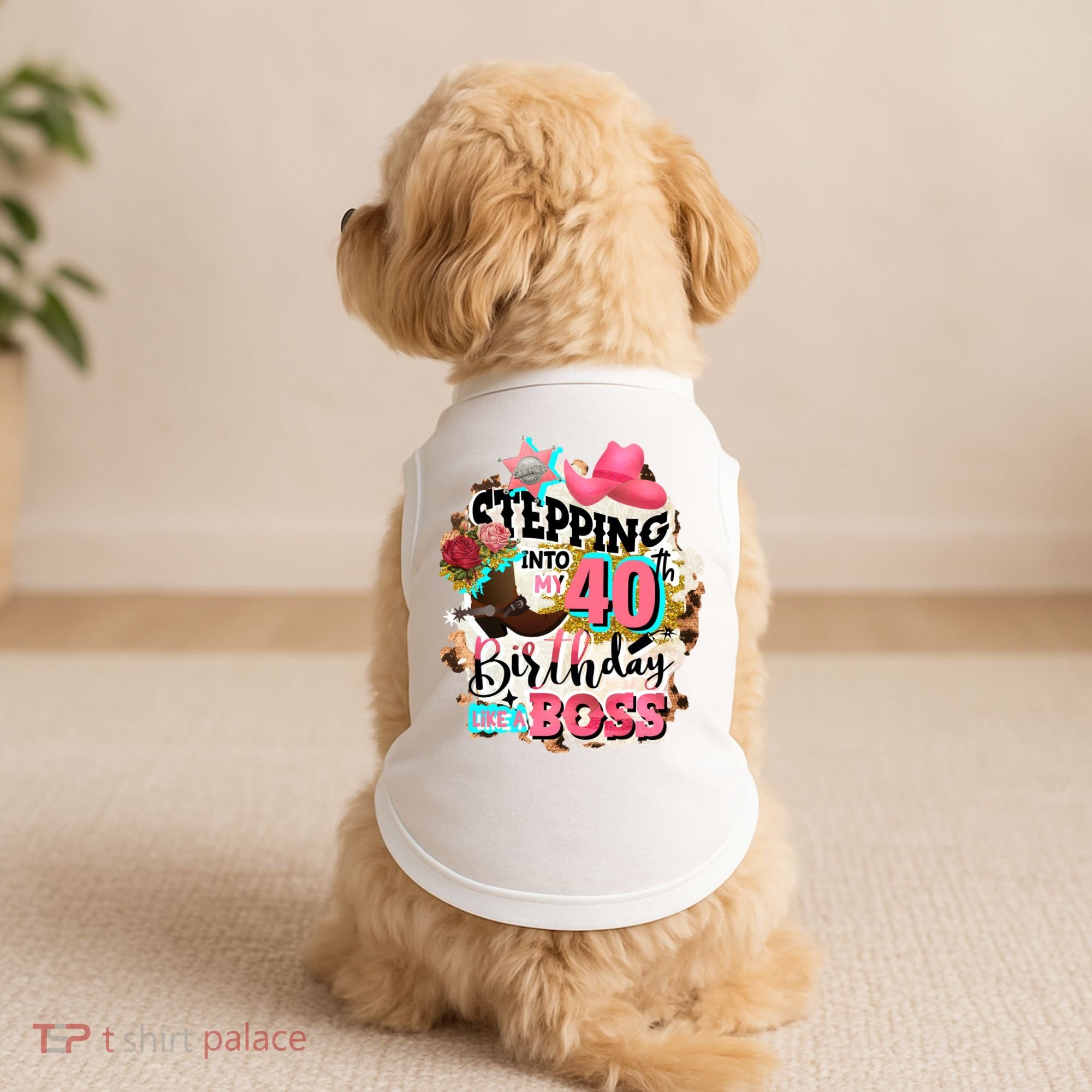 40th Birthday Like A Boss Rodeo Cowboy Funny Cute Doggie Tank