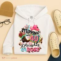 40th Birthday Like A Boss Rodeo Cowboy Funny Cute Hoodie thumb 4