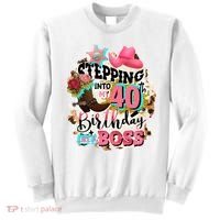 40th Birthday Like A Boss Rodeo Cowboy Funny Cute Sweatshirt thumb 0