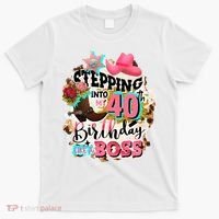 40th Birthday Like A Boss Rodeo Cowboy Funny Cute T-Shirt thumb 0