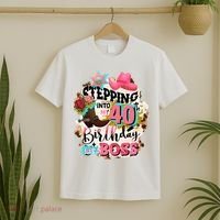 40th Birthday Like A Boss Rodeo Cowboy Funny Cute T-Shirt thumb 2