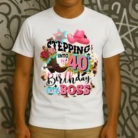 40th Birthday Like A Boss Rodeo Cowboy Funny Cute T-Shirt thumb 3