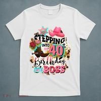 40th Birthday Like A Boss Rodeo Cowboy Funny Cute T-Shirt thumb 5