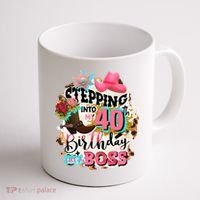 40th Birthday Like A Boss Rodeo Cowboy Funny Cute Coffee Mug thumb 1