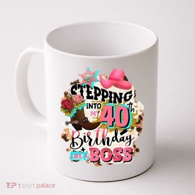 40th Birthday Like A Boss Rodeo Cowboy Funny Cute Coffee Mug