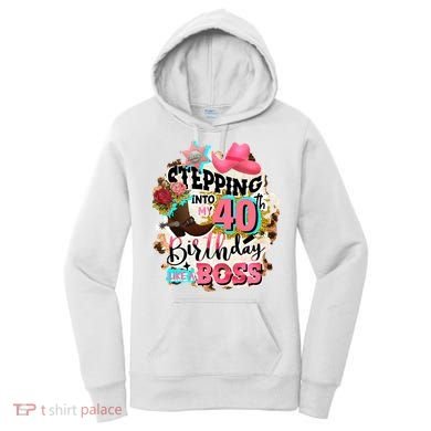 40th Birthday Like A Boss Rodeo Cowboy Funny Cute Women's Hoodie