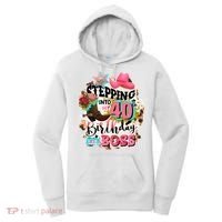 40th Birthday Like A Boss Rodeo Cowboy Funny Cute Women's Hoodie thumb 0