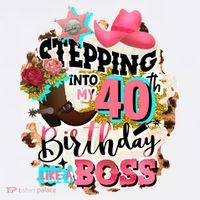40th Birthday Like A Boss Rodeo Cowboy Funny Cute Women's Hoodie thumb 2