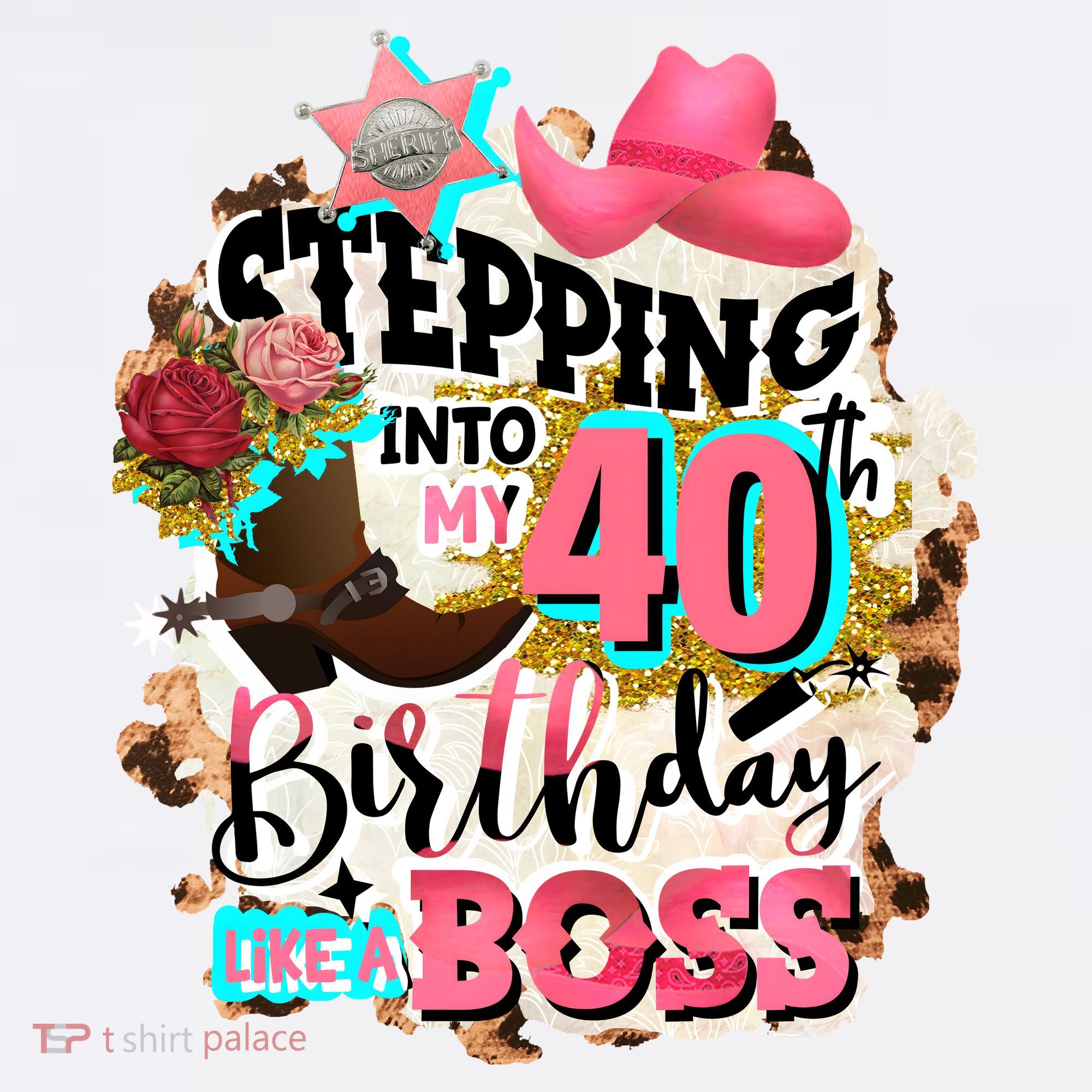 40th Birthday Like A Boss Rodeo Cowboy Funny Cute Women's Hoodie