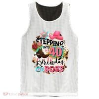 40th Birthday Like A Boss Rodeo Cowboy Funny Cute Mesh Reversible Basketball Jersey Tank thumb 0