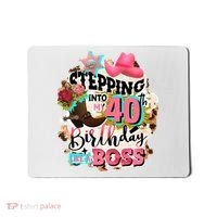 40th Birthday Like A Boss Rodeo Cowboy Funny Cute Mousepad thumb 0