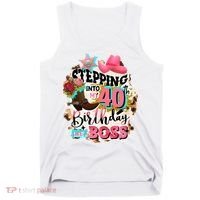 40th Birthday Like A Boss Rodeo Cowboy Funny Cute Tank Top thumb 0