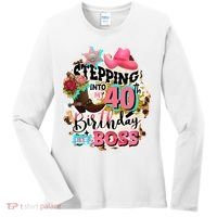 40th Birthday Like A Boss Rodeo Cowboy Funny Cute Women's Long Sleeve Shirt thumb 0