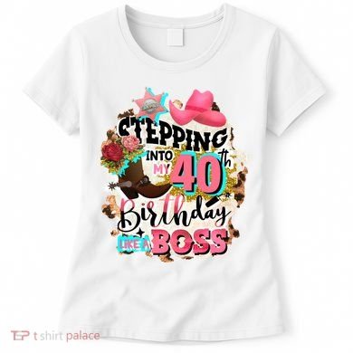 40th Birthday Like A Boss Rodeo Cowboy Funny Cute Women's T-Shirt