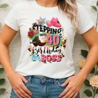 40th Birthday Like A Boss Rodeo Cowboy Funny Cute Women's T-Shirt thumb 2