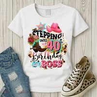 40th Birthday Like A Boss Rodeo Cowboy Funny Cute Women's T-Shirt thumb 3