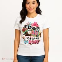 40th Birthday Like A Boss Rodeo Cowboy Funny Cute Women's T-Shirt thumb 4