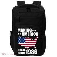 40th Birthday Making American Great Since 1986 Impact Tech Backpack thumb 0