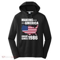 40th Birthday Making American Great Since 1986 Performance Fleece Hoodie thumb 0
