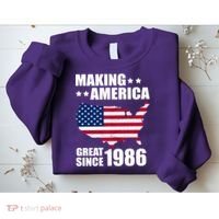 40th Birthday Making American Great Since 1986 Sweatshirt thumb 2