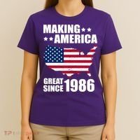 40th Birthday Making American Great Since 1986 T-Shirt thumb 4