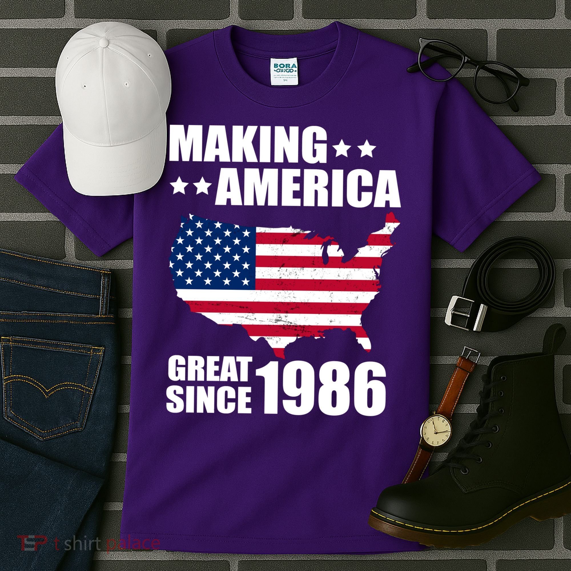 40th Birthday Making American Great Since 1986 Tall T-Shirt