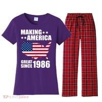 40th Birthday Making American Great Since 1986 Women's Flannel Pajama Set thumb 0