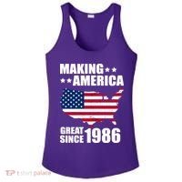 40th Birthday Making American Great Since 1986 Ladies PosiCharge Competitor Racerback Tank thumb 0