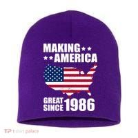 40th Birthday Making American Great Since 1986 Short Acrylic Beanie thumb 0