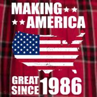 40th Birthday Making American Great Since 1986 Women's Flannel Plaid Pajama Pants thumb 2