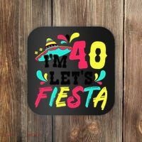 40th Birthday Mexican Party I'm 40 Let's Fiesta Coaster thumb 0