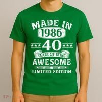 40th Birthday Made In 1986 40 Years Of Being Awesome Limited Edition T-Shirt thumb 3