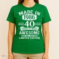 40th Birthday Made In 1986 40 Years Of Being Awesome Limited Edition T-Shirt thumb 4