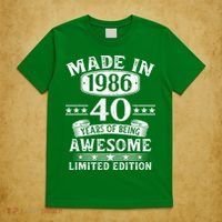 40th Birthday Made In 1986 40 Years Of Being Awesome Limited Edition T-Shirt thumb 5