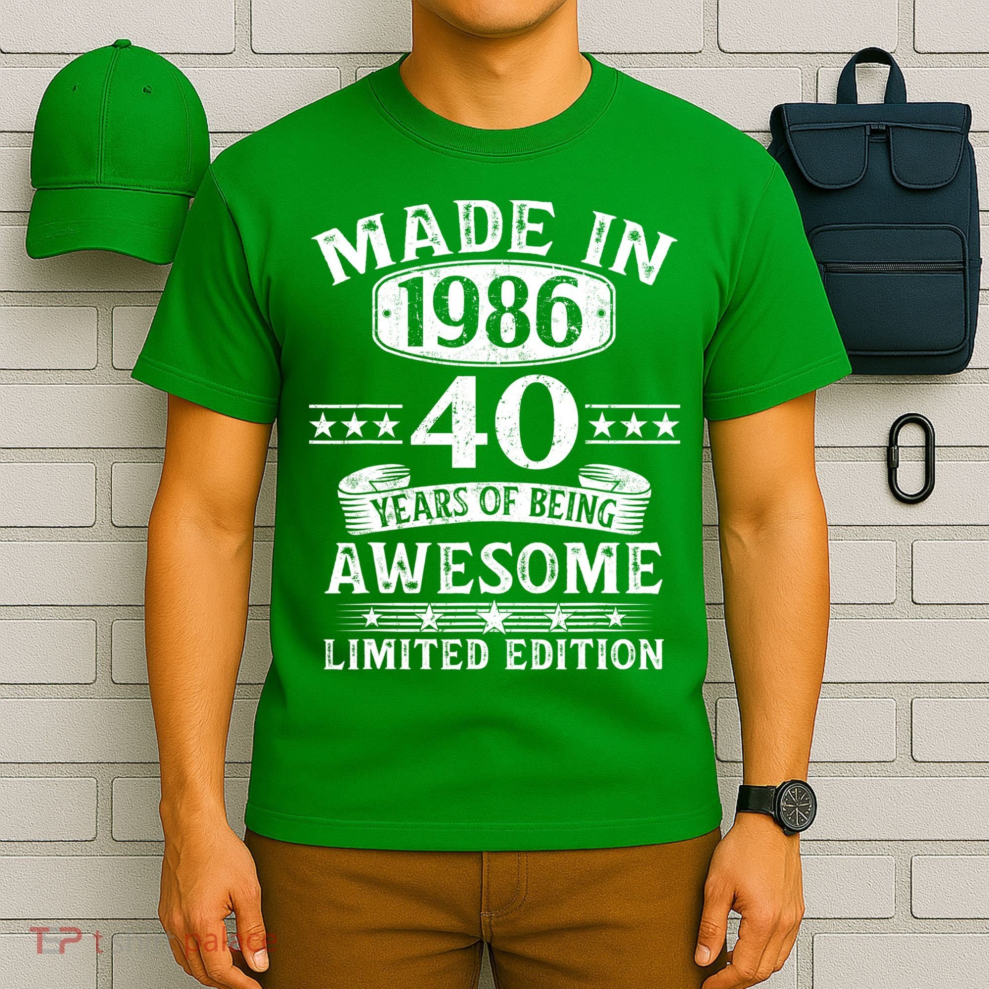 40th Birthday Made In 1986 40 Years Of Being Awesome Limited Edition T-Shirt