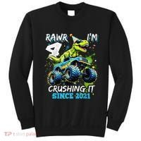 4th Birthday Monster Truck Dinosaur Party Boy Rawr Im 4 Gift Sweatshirt thumb 0
