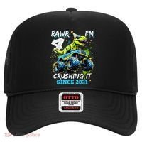 4th Birthday Monster Truck Dinosaur Party Boy Rawr Im 4 Gift Hat thumb 0